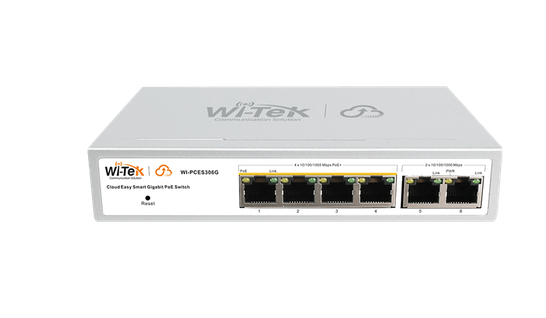 WI-TEK WI-PCES306G (V2) 6-Port Gigabit Cloud-Managed Smart PoE+ Switch 60W