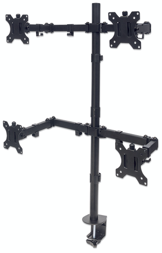 Intellinet Manhattan Universal Four Monitor Mount with Double-Link Swing Arms