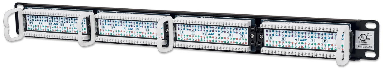 Intellinet 513555 Cat5e Patch Panel 24 Ports 19" Rackmount UL E313857 UTP Ethernet Supports 22-26 AWG