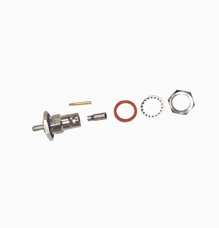 5PK RF Industries RFB-1117-BT BNC Female for Panel D-Flat to Crimp RG-174 Cable