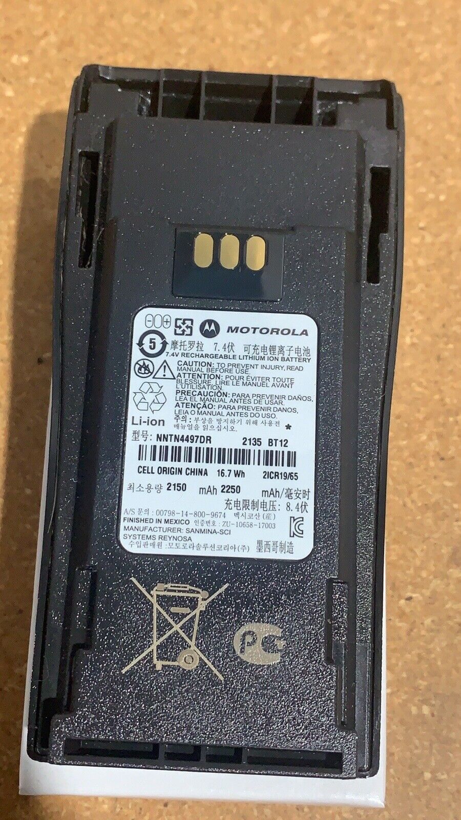 Motorola Battery NNTN4497 For CP200D DEP450 PR400 CP200 Li-ion 2250mAh