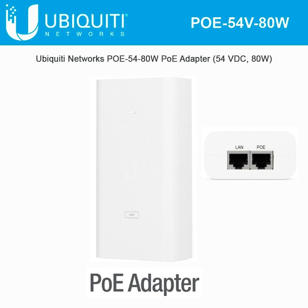 Ubiquiti POE-54V-80W Adapter EdgePoint PoE Injector 54VDC 80W Gigabit LAN port