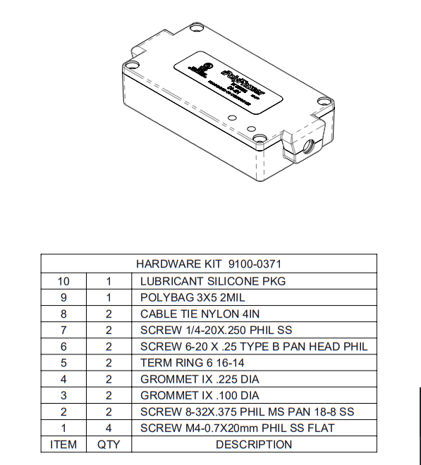 Hardware Kit 9100-0371 Polyphaser Outdoor Twisted Lightning Surge Protector