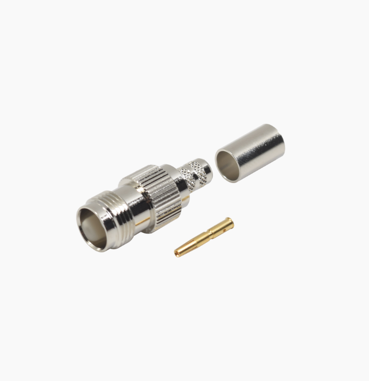 RF Industries RFT-1217-X (5-Pack) TNC Female Crimp RF Connector Gold Contact