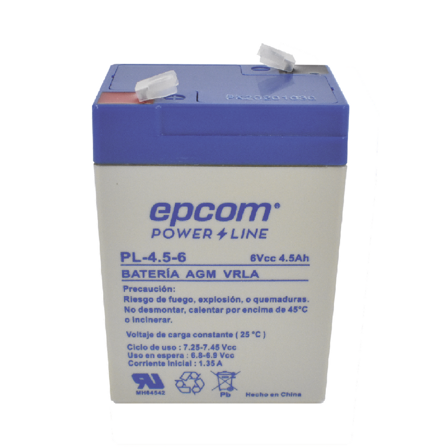 Epcom PL-4.56 Backup Battery For Electronic Equipment UL 6V @ 4.5 Ah AGM-VRLA