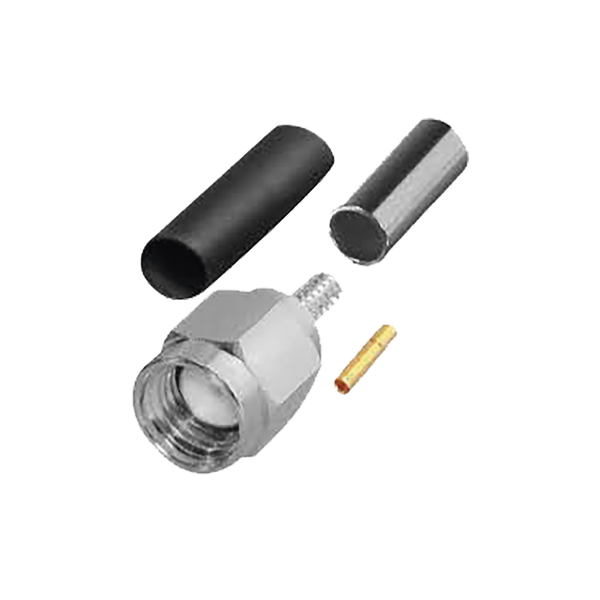 Rf Industries RP-3000-B 3PK Reverse Polarity SMA Male Connector Crimp RG-174/U