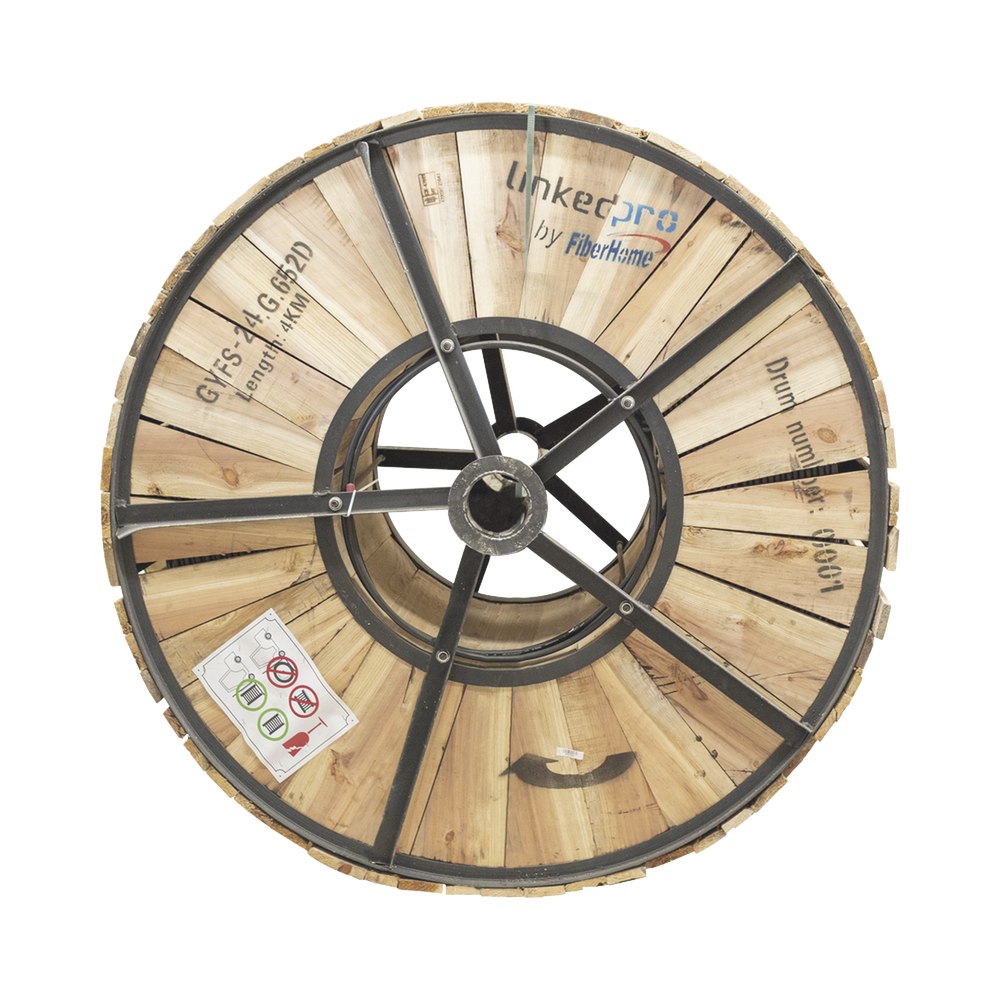 4 km / 13,000ft Drum Duct Optical Fiber Cable 24 cores Singlemode Corrugated