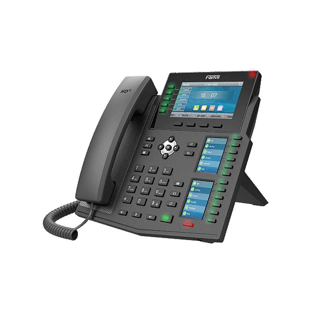 Fanvil X6U High-End IP Phone with 20 SIP Lines, 3 LCD Displays, Gigabit PoE & Bluetooth