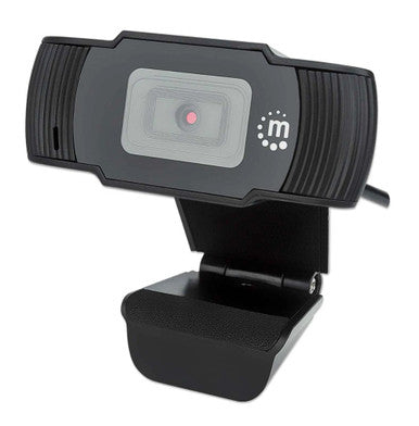 Manhattan 462006 USB Webcam 1080p Full HD Built-in Microphone Plug and Play For Video Conferencing