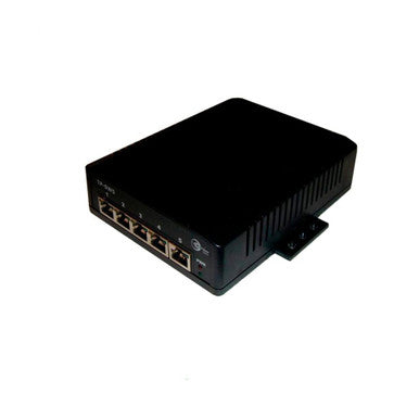 Tycon 5 Port 70W Gigabit 802.3at PoE Switch. 12-36VDC wire term IN. 4 PoE Ports. 1 Uplink