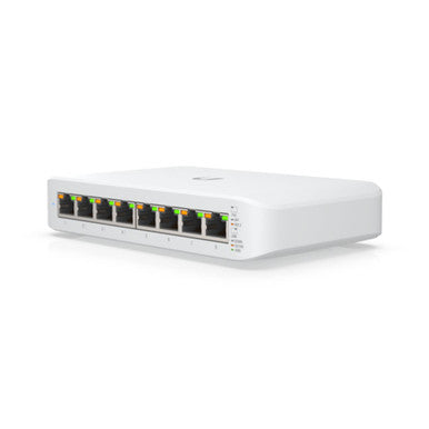 Ubiquiti USW-Lite-8-PoE Eight-Port Layer 2 PoE 52W Switch Silent Fanless Cooling
