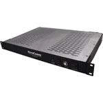 DuraComm RMI-400W-1U Rackmount Inverter, 400W, 1U, Input 48VDC, Output 110VAC, 4x NEMA 5-20R AC receptacles (1 front, 3 rear)