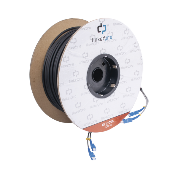 Linkedpro EF-100-SC 328 ft (100 m) Single-Mode Fiber Optic Duplex SC-to-SC Patch Cable - Drum Reel