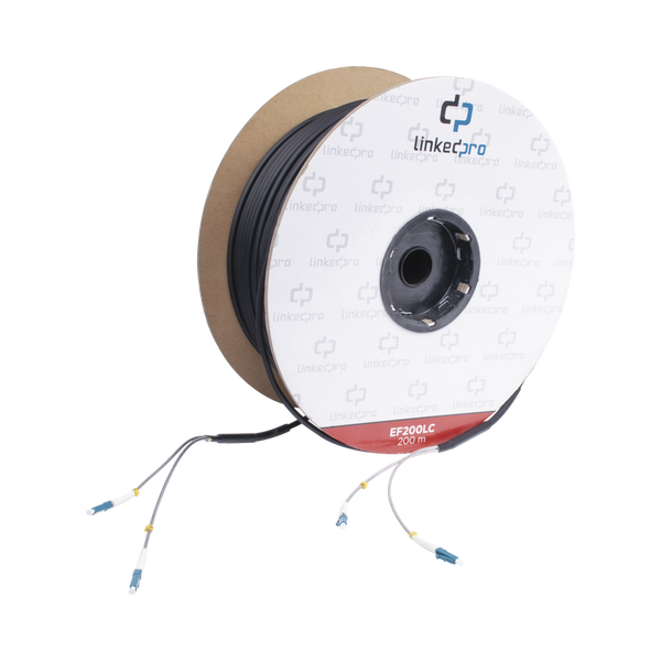 Linkedpro EF-200-LC 656 ft (200 m) Single-Mode Fiber Optic Duplex LC-to-LC Patch Cable - Drum Reel