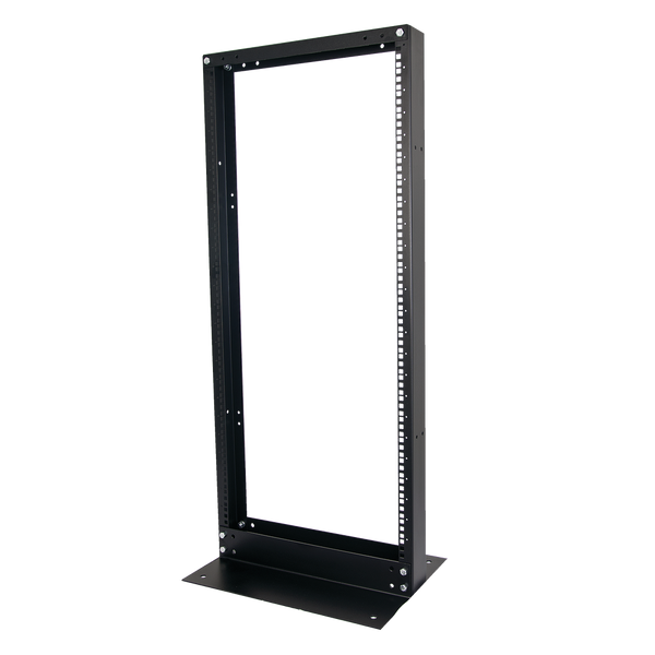 Linkedpro EIRL-5524 2-Post Open Rack, Standard 19", 24 Units, "L" Type Base for Floor Anchor