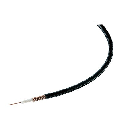 CommScope FSJ-150A HELIAX Superflexible Low Density Foam Coaxial Cable, Corrugated Copper Shield, Black PE Jacket.