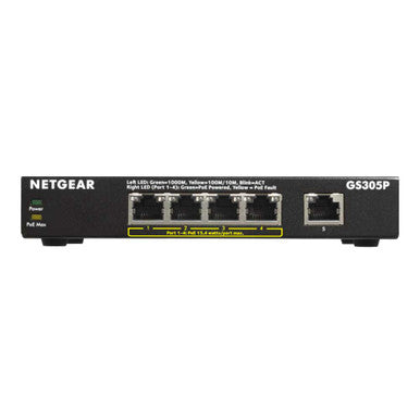 Netgear GS305P 5 Port Gigabit Ethernet Unmanaged Switch with 4-Port PoE