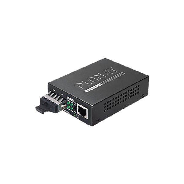 Planet GT-802S 10/100/1000Base-T to 1000 Base-SX/LX Gigabit Media Converter, up to 6.21 miles (20 km), Connectors SC, Single Mode
