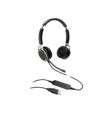 Grandstream GUV3005 HD USB Headset Noise Cancelling Mic Adjustable Headband Busy Light Compatible with Zoom Teams IP Phones