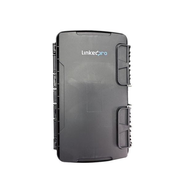 Linkedpro LP-FAB-HGT-16IN-S FTTH Termination Box, 16 Ports, IP65, Loaded with 4 Splice Trays of 24FO, Black, Standard Configuration for Wall