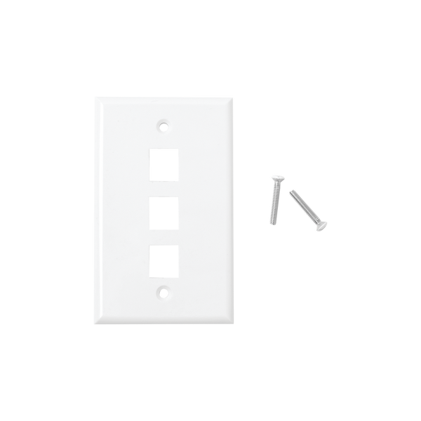 Linkedpro LP-FP-18 Faceplate, 3-Ports - White