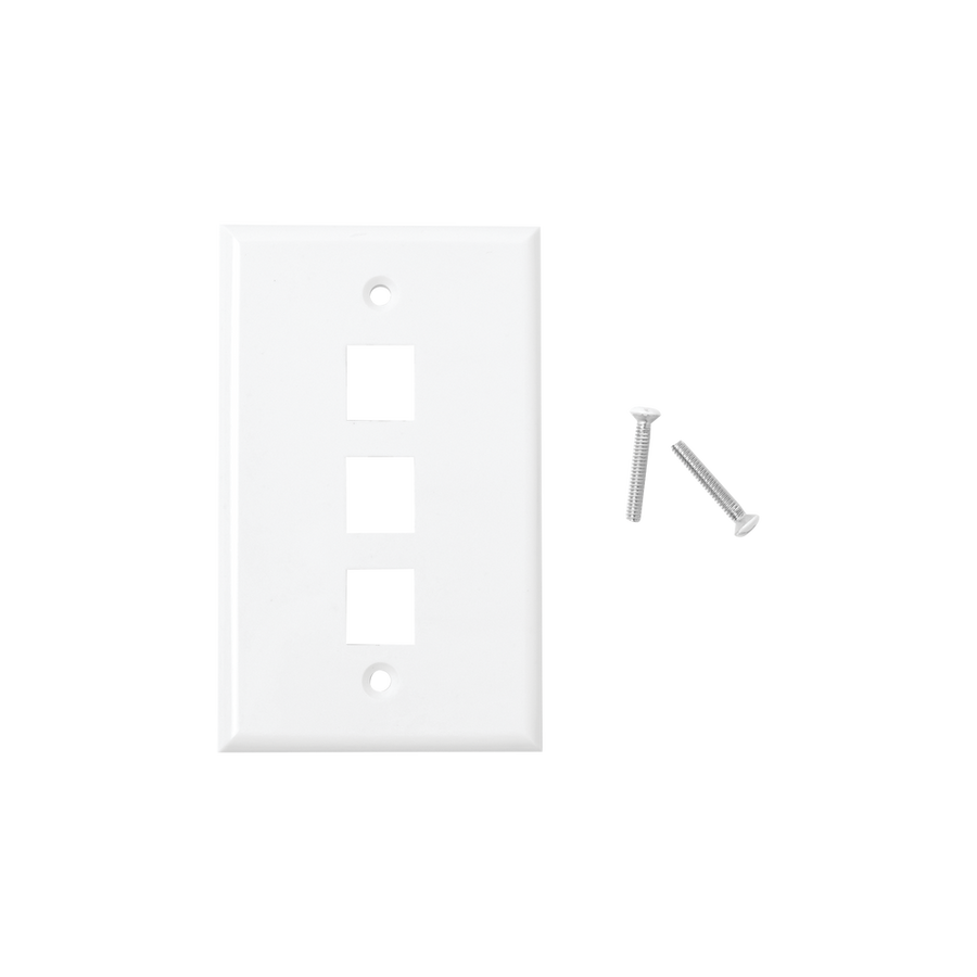 Linkedpro LP-FP-18 Faceplate, 3-Ports - White