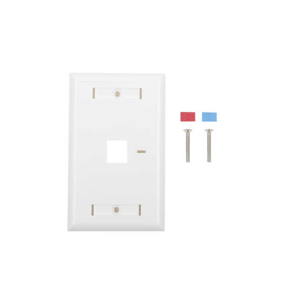 Linkedpro LP-FP-21 Face Plate, 1-Port Output with Space for Label - White