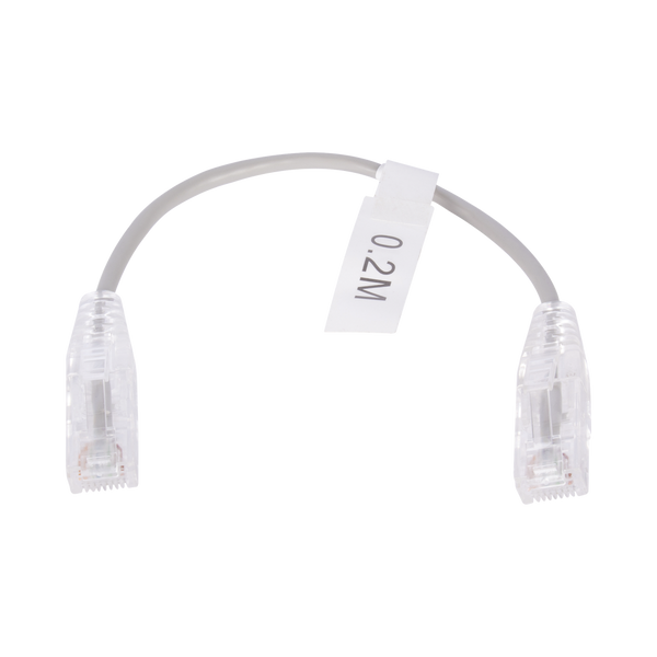 Linkedpro LP-UT6-020-GY28 Slim Patch Cord UTP Cat6 - 0.65 ft (20 cm) Gray, Reduced Diameter (28 AWG)
