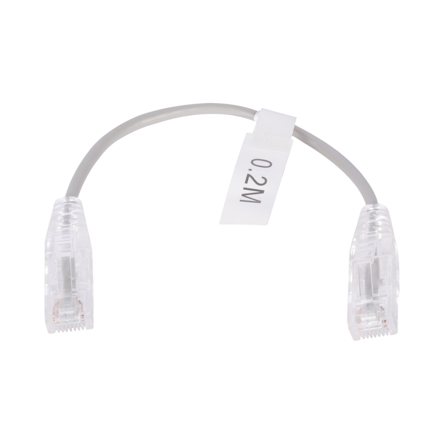 Linkedpro LP-UT6-020-GY28 Slim Patch Cord UTP Cat6 - 0.65 ft (20 cm) Gray, Reduced Diameter (28 AWG)