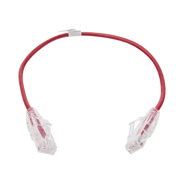 Linkedpro LP-UT6-030-RD28 Slim Patch Cord UTP Cat6 - 0.98 ft (30 cm) Red, Reduced Diameter (28 AWG)