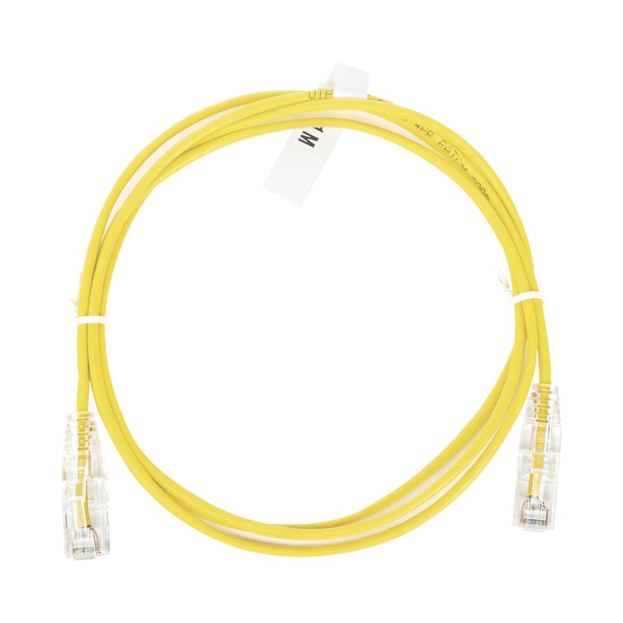 Linkedpro LP-UT6-100-YE-28 Slim Patch Cord UTP Cat6 3 ft Yellow 28 AWG