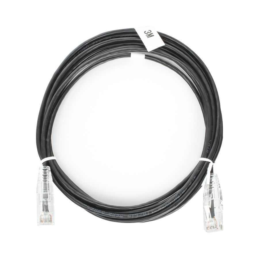 Linkedpro LP-UT6-300-BK-28 Slim Patch Cord UTP Cat6 10 ft Black 28 AWG