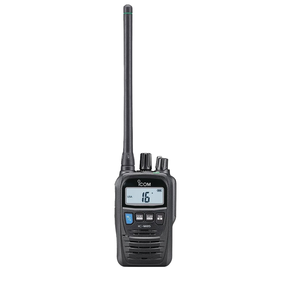 Icom M85UL31USA Intrinsically safe marine VHF MIL-810 G, 6W, Frequency Tx 156.025-157.425 MHz / Rx 156.050-163.275 MHz, Waterproof IPX8, AquaQuake™