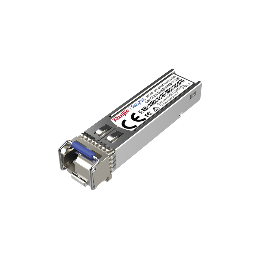 Ruijie NIS-GE-SFP-20KM-SM1310-BIDI Industrial Mini-Gbic SFP Transceiver 1GB Single-Mode LC BIDI (TX:1310, RX:1550) Up to 20 Km