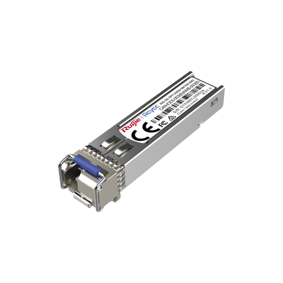 Ruijie NIS-GE-SFP-20KM-SM1550-BIDI Industrial Mini-Gbic SFP Transceiver 1GB Single-Mode LC BIDI (TX:1550, RX:1310) Up to 20 Km
