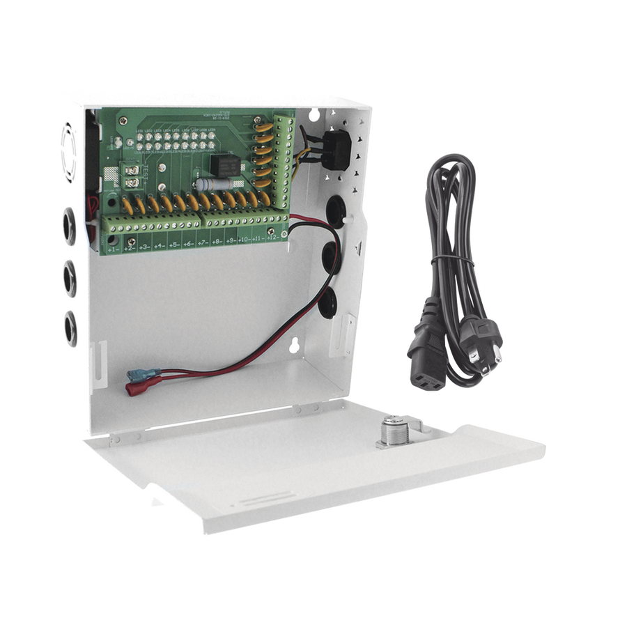 Epcom Powerline PLK12DC20ABK Professional Power Supply 12 - 14.8 VDC @ 20 A / Up to 18 Cameras / With Backup Battery Capacity / Requires Battery / Input Voltage: 96 to 264 VAC