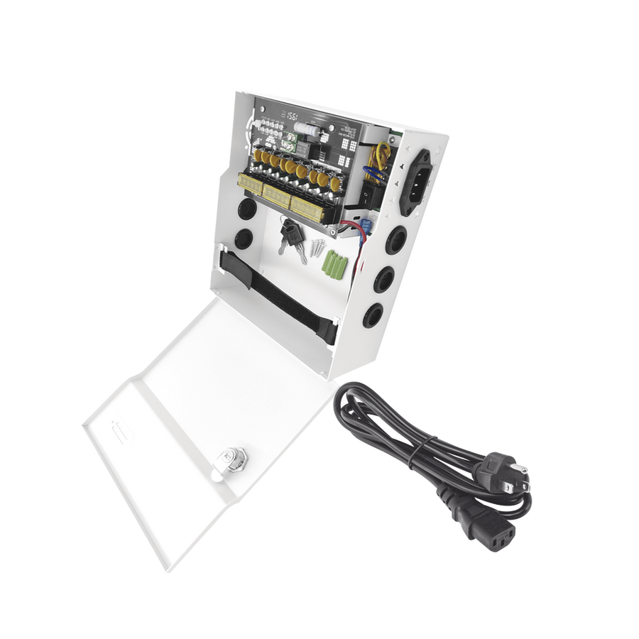 Epcom Powerline PLK12DC8ABK Professional Power Supply 11 -15 Vdc / 10A / 9 Outputs / With Backup Battery Capacity / Requires Battery / Input Voltage: 96-264 VAC