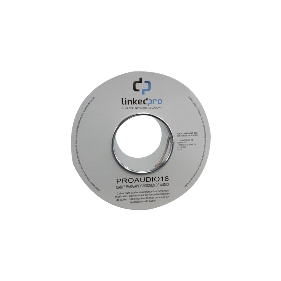 Epcom PRO-AUDIO-18 Professional Grade Audio Cable, Gauge 18, 2 Wires, Type CCA, Ideal for Speakers and Microphones, Reel 500 ft (150 m)