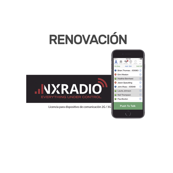 Nxradio RENOVACIONNXRADIO Renewal NXRadio Annual Licensing per Device for Android, iOS, RoIP and Dispatch PC