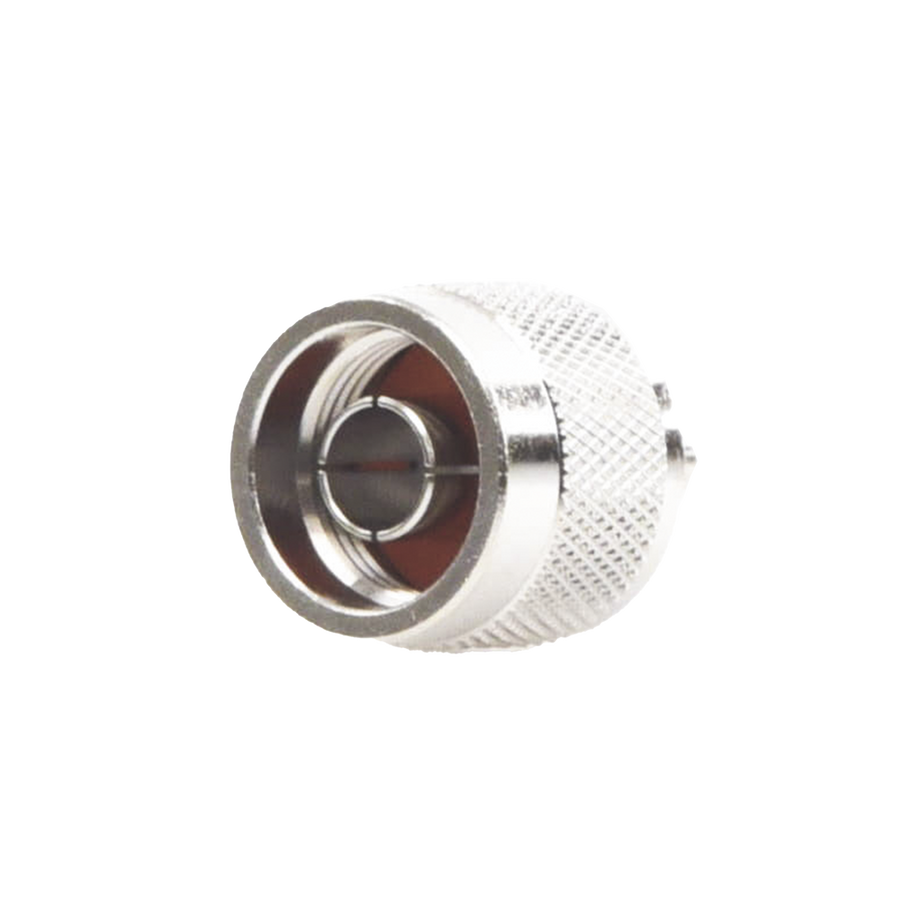 RF Industries RFN-1005-2N N Male Connector for Crimp on RG-58/U, RG-142/U, LMR-195 Cables, Nickel/ Gold/ PTFE.