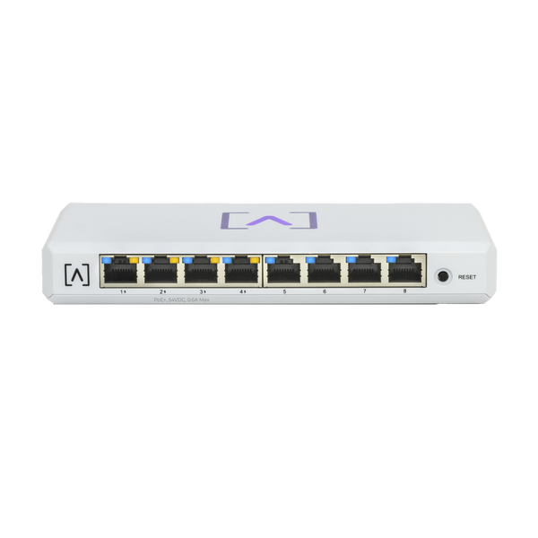 Alta Labs S8-POE Managed Gigabit PoE+ Switch / 8 ports 10/100/1000 Mbps / 4 PoE+ Ports / Up to 60W / Alta Labs Cloud.
