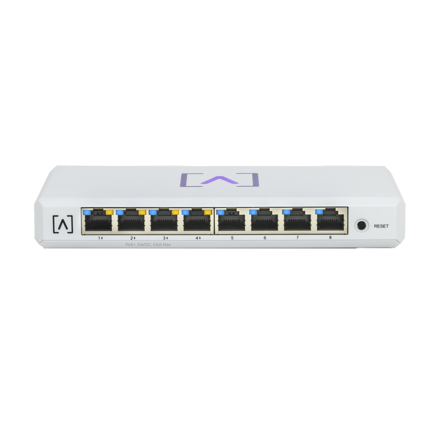 Alta Labs S8-POE Managed Gigabit PoE+ Switch / 8 ports 10/100/1000 Mbps / 4 PoE+ Ports / Up to 60W / Alta Labs Cloud.