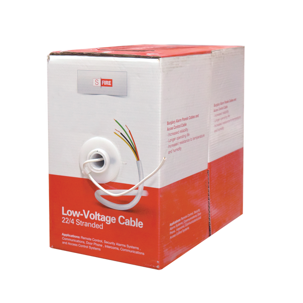 Sfire SF-22-04 Reel of 1000 ft, 4x22 AWG 22, White Color for Alarms Systems and Automation