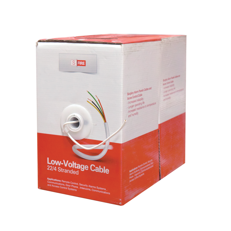 Sfire SF-22-04 Reel of 1000 ft, 4x22 AWG 22, White Color for Alarms Systems and Automation