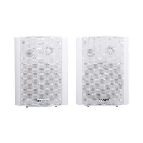 Epcom Proaudio SF-775AW RMS 20Wx2@8ohm Active Wall Mount Speaker plus 20W Passive, ABS body, Metal Grille & Mounting Bracket, 5"+1.5" , White Color