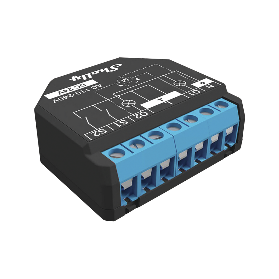 Shelly SHELLYPLUS2PM Wi-Fi-operated smart switch, 2 channels 16A total current (18A peak)