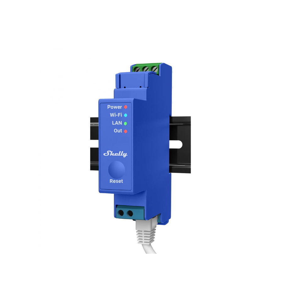 Shelly SHELLYPRO1 Wireless Switch Relay for Home Automation, App Works with iOS and Android, Max Charge 16A / FCC & UL