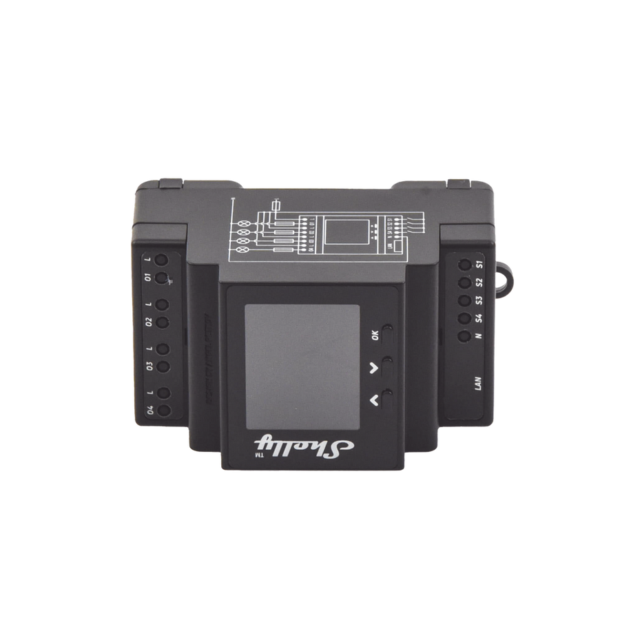 Shelly SHELLYPRO4PM Wi-Fi Wireless Relay / 4 Smart Channels / 16A per Channel, 110-230 V / Compatible with Alexa and Google Home / Ethernet Port and DIN Rail Mounting