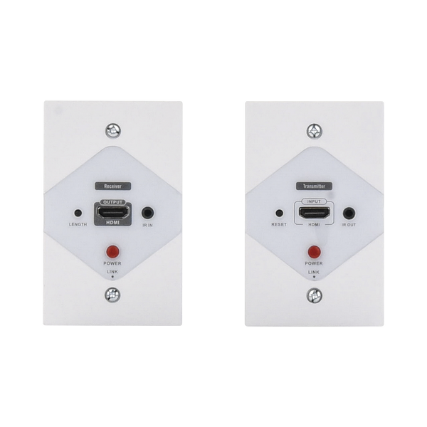Epcom Titanium TT372W HDMI Extender Kit on WALL PLATES for distances of 40 meters / Resolution 1080P @ 60 Hz / Cat 6/6A/ 7 / HDR / Zero Latency / Supports Remote Control / 2.74 x 4.49" wall plate (US standard size ).