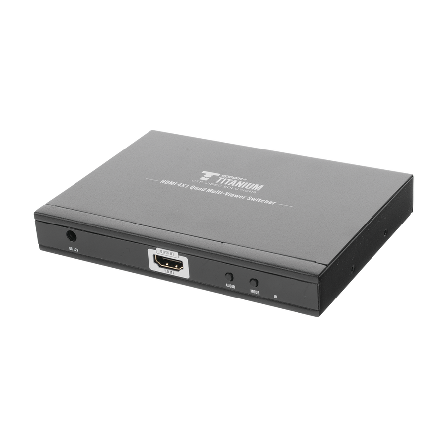 Epcom Titanium TT401MS 4X1 HDMI VIDEO MATRIX (Splitter) / 4 Inputs to 1 HDMI Output / 1080p @ 60Hz / Different Display Modes / Full Screen, Dual Mode, Quad Mode / Switching by Button or Remote Control / Audio Control Button.